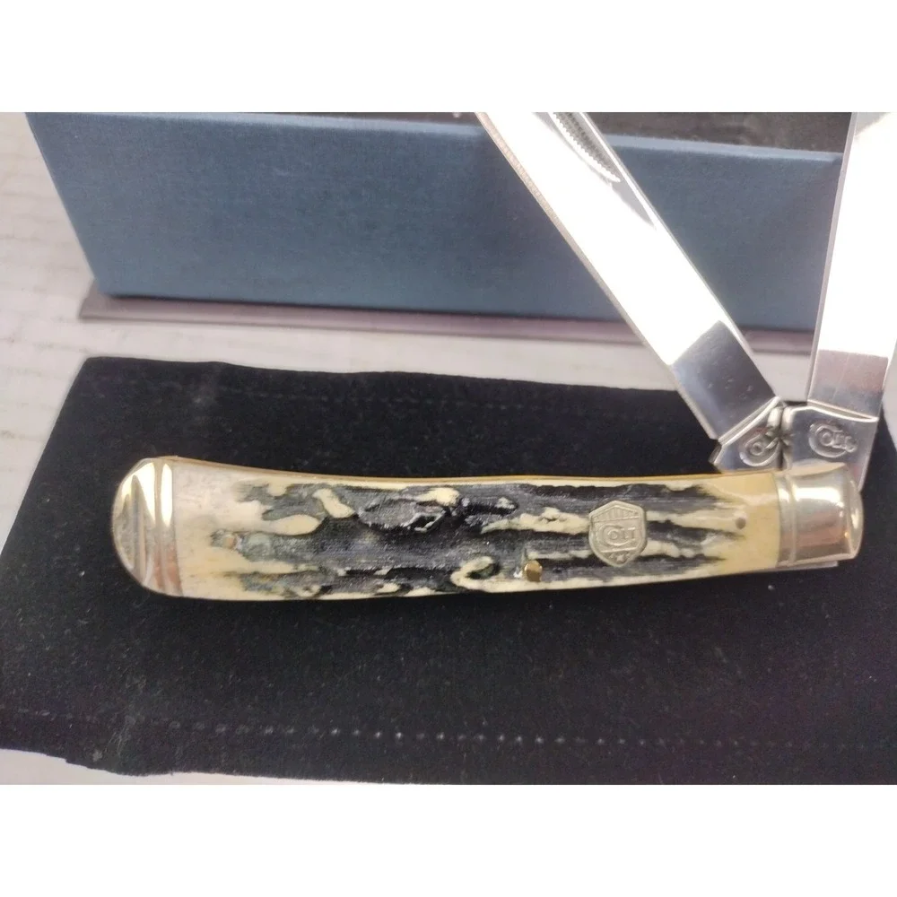 Colt 175th Anniversary CT246 Black Stag Series Knife W Bovine Bone Handle